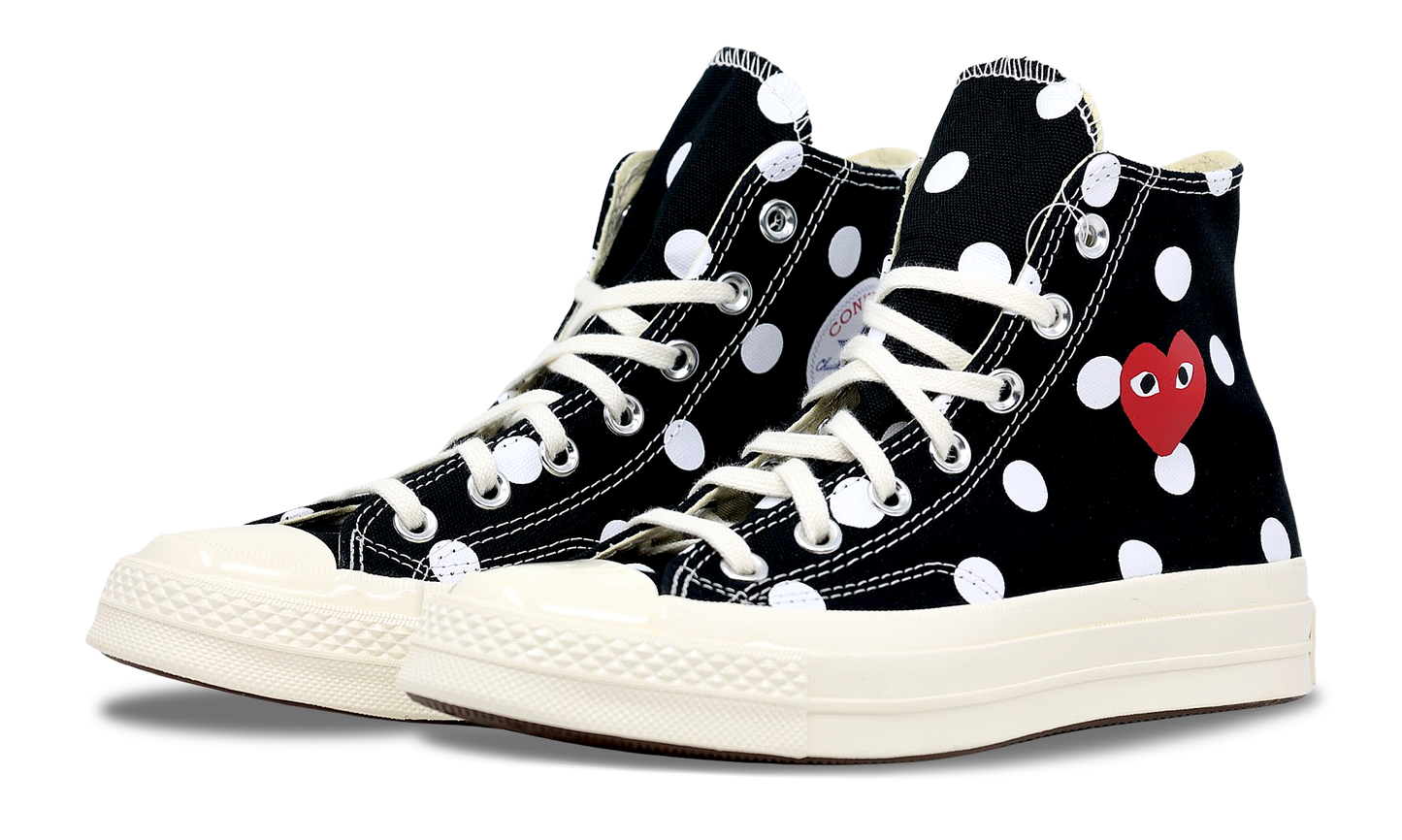 Converse Chuck Taylor Hi x CDG Comme Des Garcons PLAY Polka (157250C) Size 3-12
