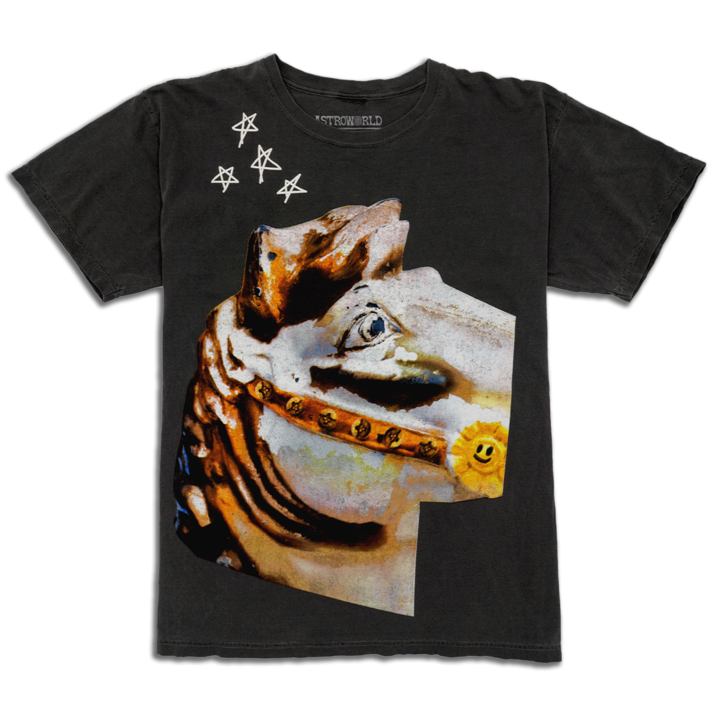 Travis Scott Horse Head Date Back Tour Tee Washed Grey (93665-326) Size S-2XL