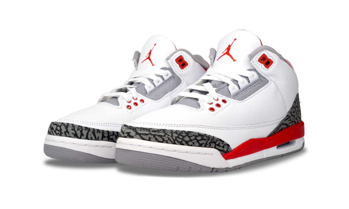 Nike Jordan 3 Retro Fire Red Cement Grey 2022 (DN3707-160/DM0967-160) Size 3Y-12