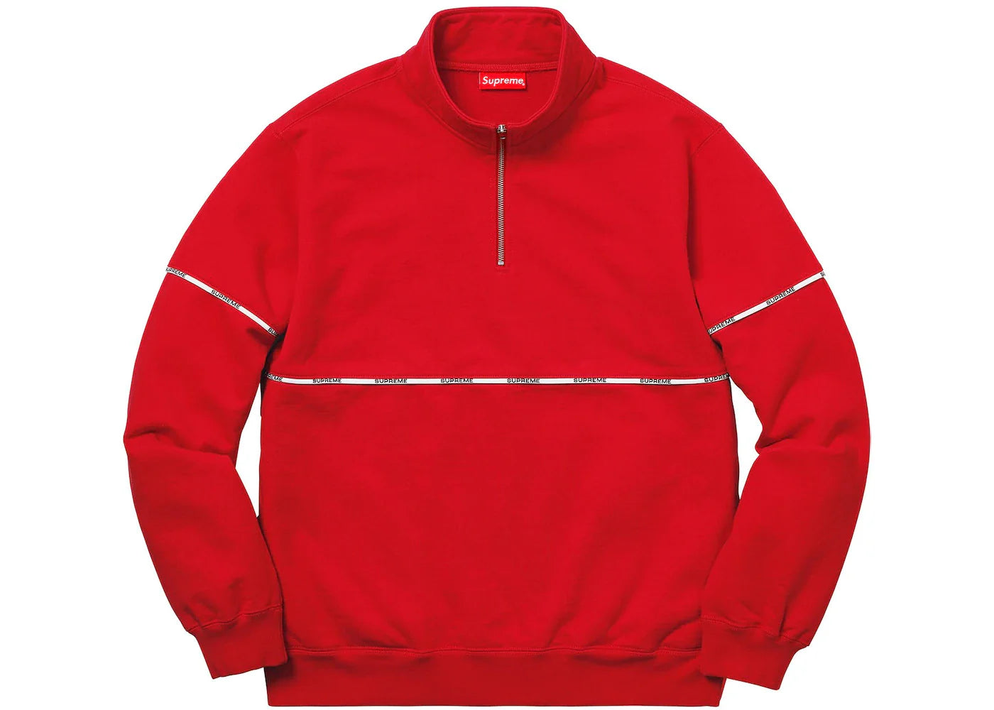 Supreme LOGO PIPING HALF ZIP SWEATSHIRT