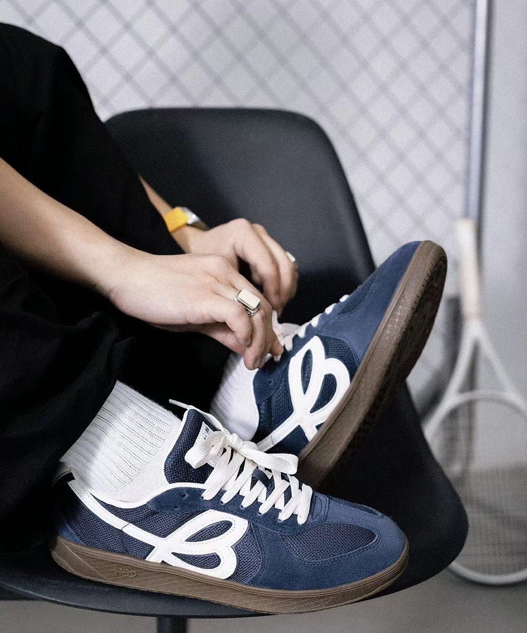 Happy Birds Day Low Sneakers navy