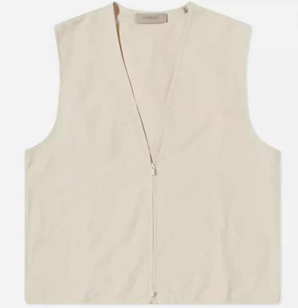 Fear of God Essentials Woven Twill Vest Eggshell (202SU222020F) Men Size XXS-2XL