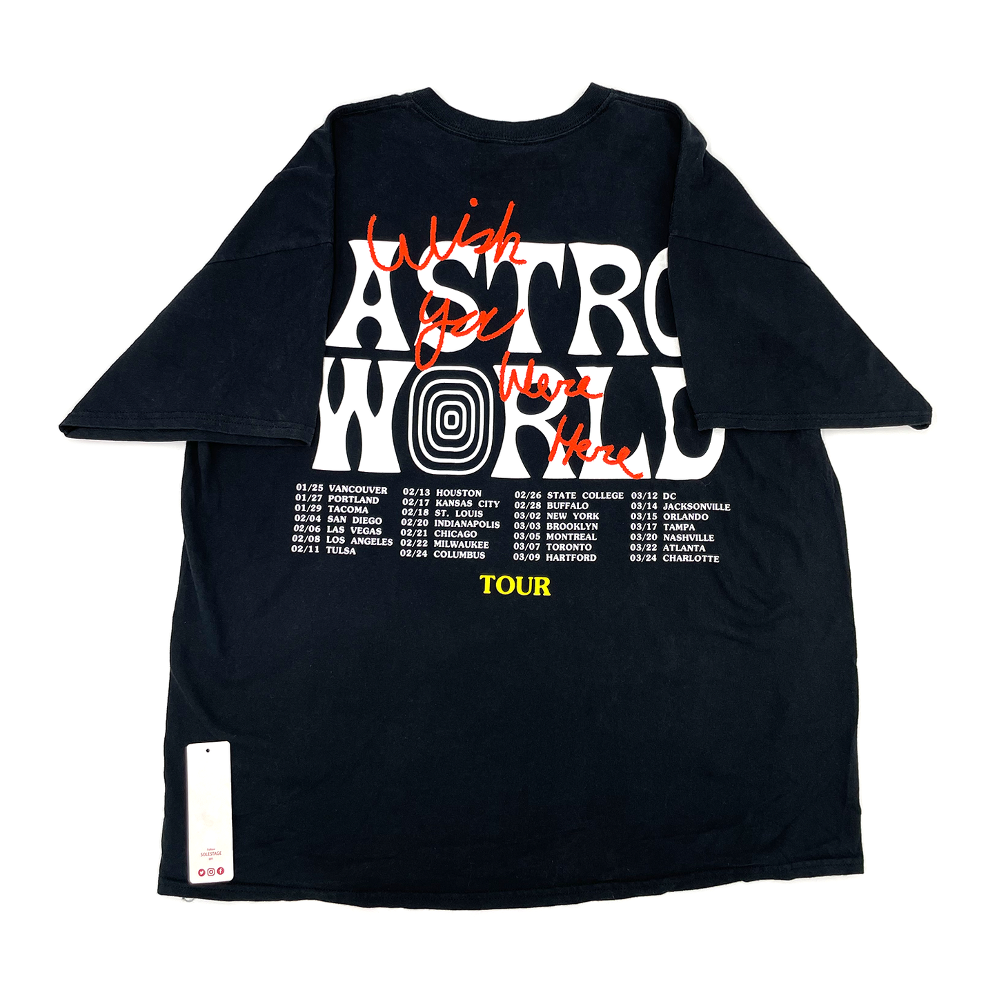 Travis Scott Astroworld Tour Logo Black Tee 93665-250 Men's Size XXL