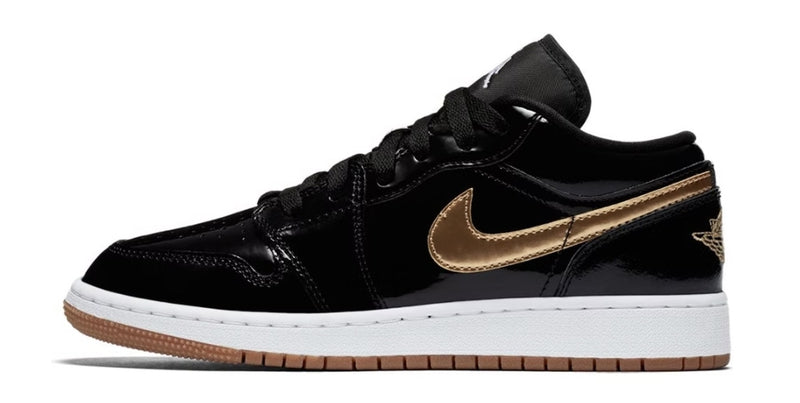 Nike Air Jordan 1 Retro Low Black Gold Patent (GS) 554723-032