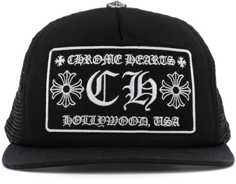 Chrome Hearts CH Hollywood Trucker Hat Black/Black