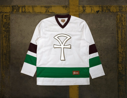 Supreme Ankh Hockey Jersey White (SS18KN5) Men's Size XL