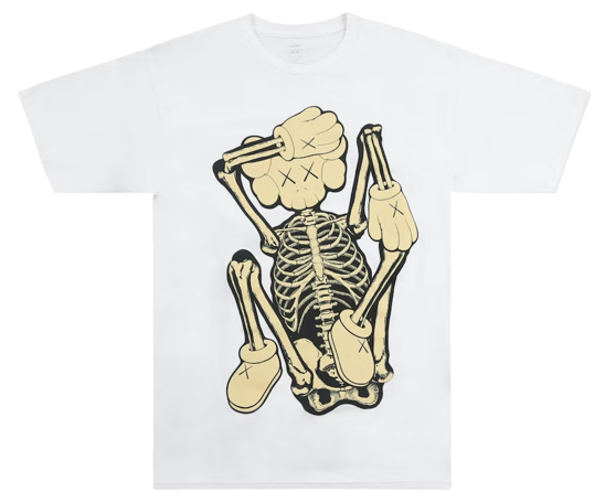 KAWS Skeleton New Fiction T-Shirt Bone 2021 (KAWS-SS01) Men's Size S-XL