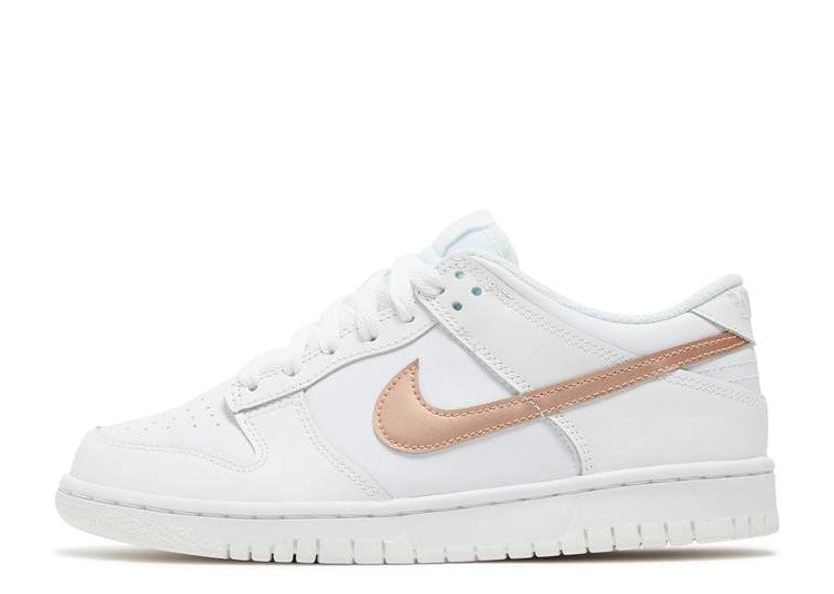 Nike Dunk Low White Metallic Rose Bronze GS (DH9765-100) Grade School Size 5Y-7Y