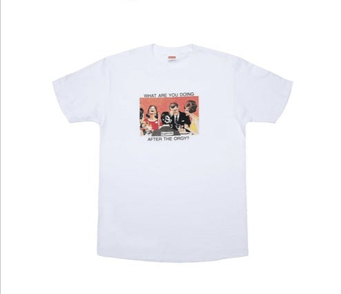 Supreme Orgy Tee Heather Gray/Red/White SS17 (SS17T19) Size M-L