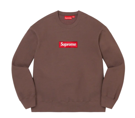 Supreme Box Logo Crewneck (FW22) Brown