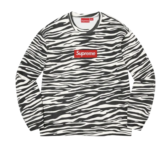 Supreme Box Logo Crewneck (FW22) Zebra