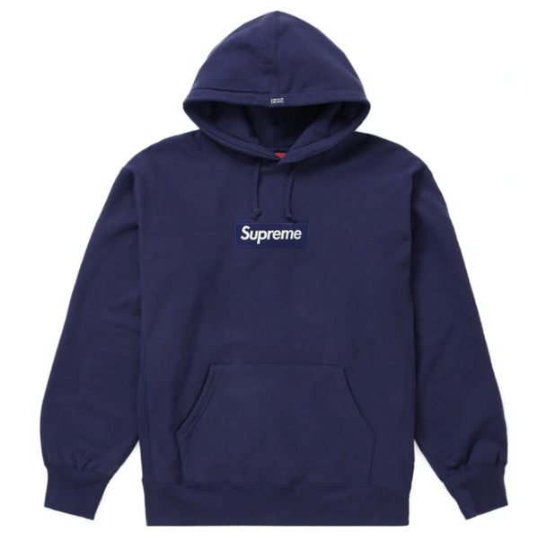 Supreme Box Logo Hooded Sweatshirt (FW21) Washed Navy