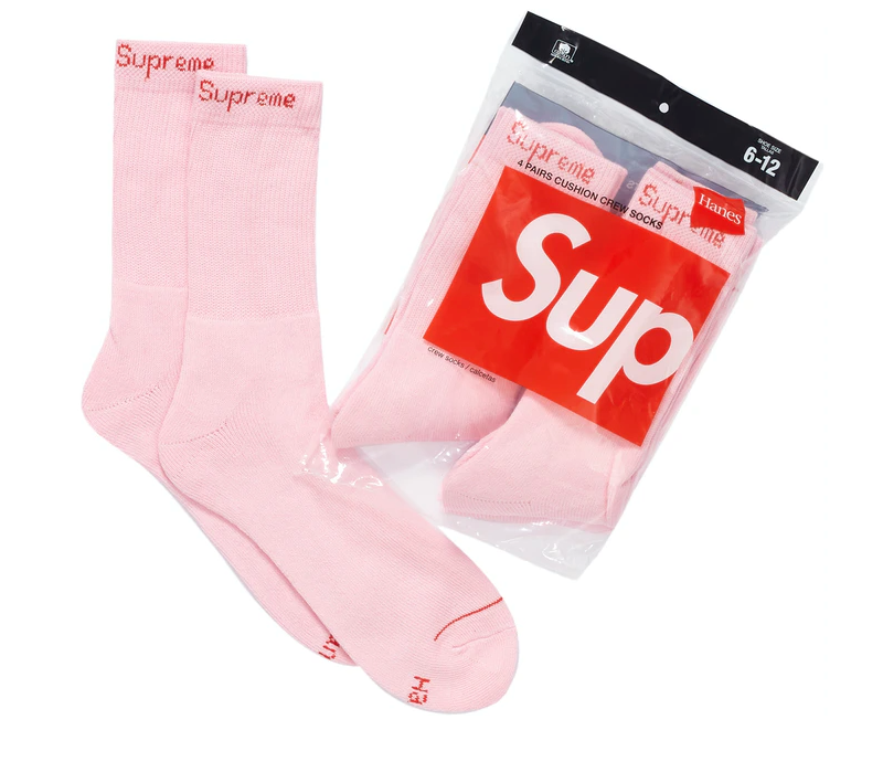 Supreme Hanes Socks Pink