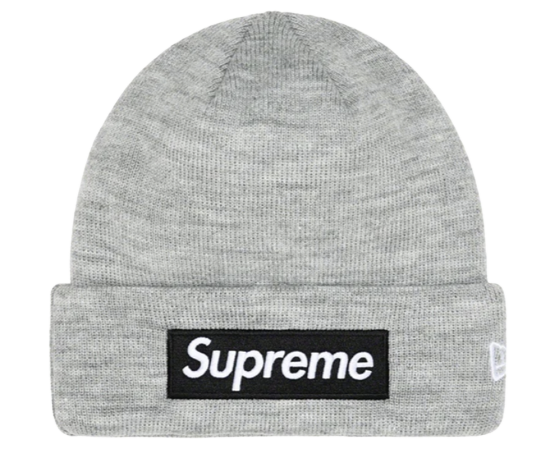 Supreme New Era Box Logo Beanie (FW22) Heather Grey