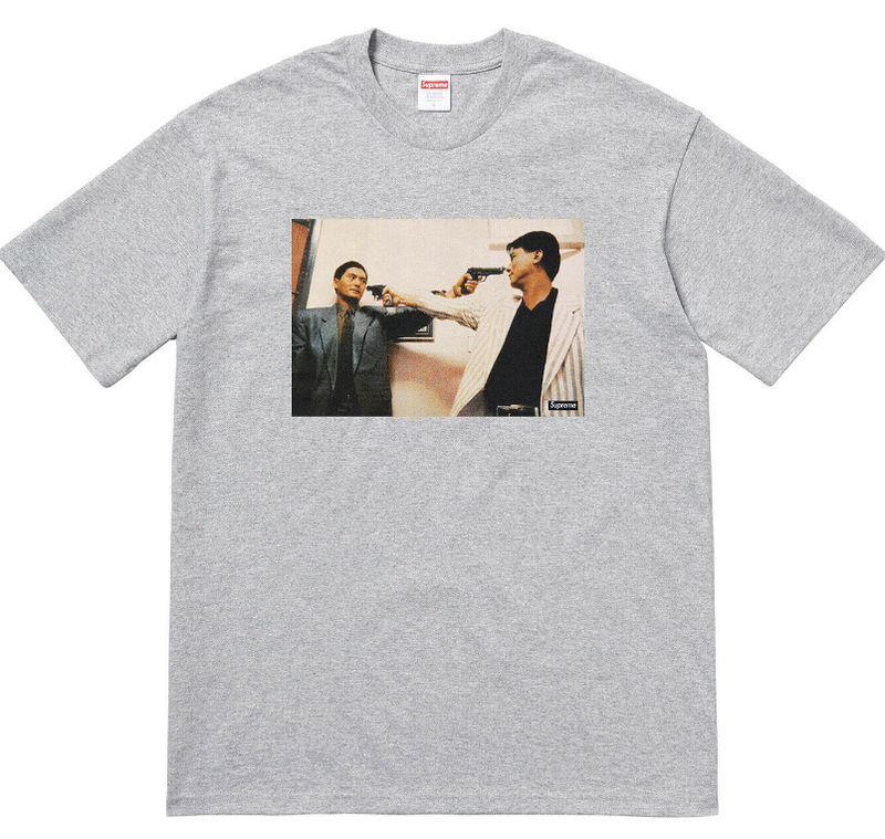 Supreme The Killer Trust Tee Heather Grey/Pale Yellow/Red (FW18T3) Size M-XL