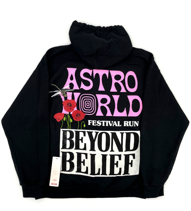 Travis Scott Astroworld Festival Run Beyond Belief Hoodie Black (93665-563) S-XL