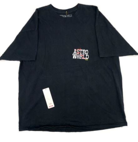 Travis Scott Astroworld Tour Logo Black Tee 93665-250 Men's Size XXL
