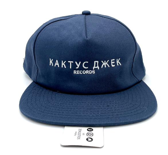 Travis Scott Cactus Jack Russian Snapback Hat Navy (93665-0079) One Size