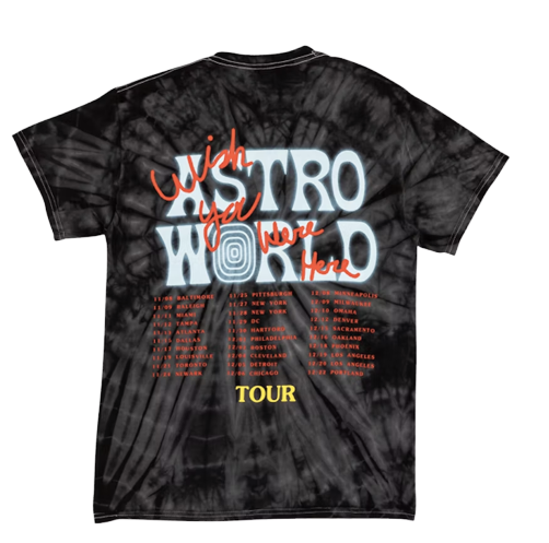 Travis Scott No Bystanders Black Tie Dye Tee (93665-325) Men's S-XXL