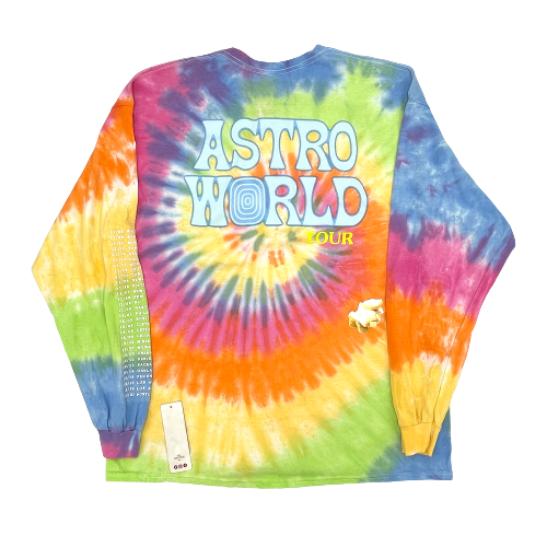 Travis Scott Wish You Were Here Popcorn L/S Tie Dye Tee (93665-442) Men Size XXL