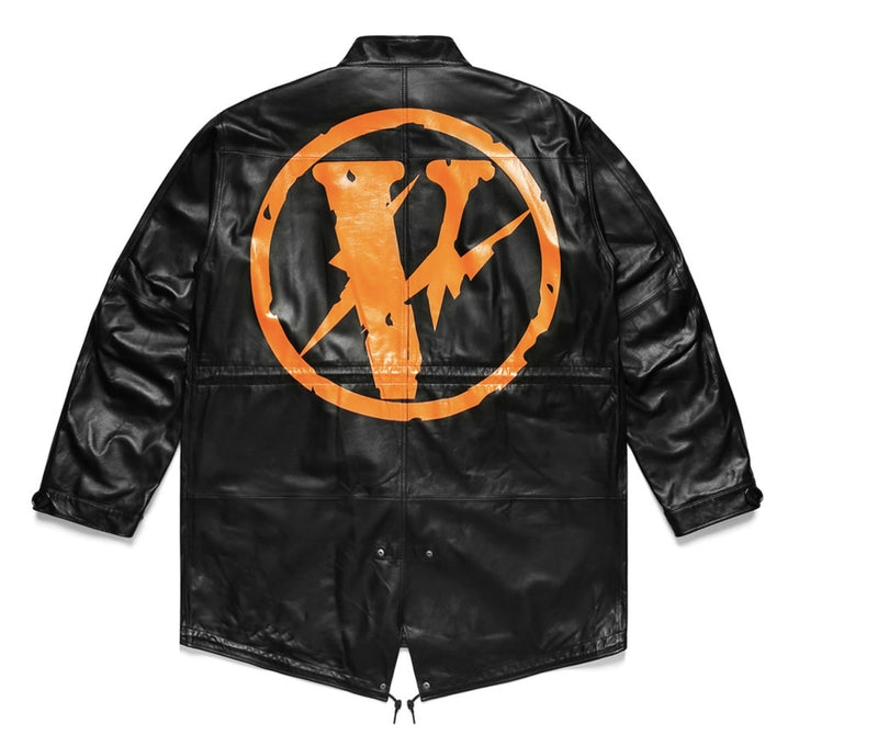 VLONE FRAGMENT LEATHER JACKET