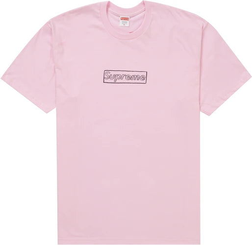 supreme kaws chalk logo tee Pink