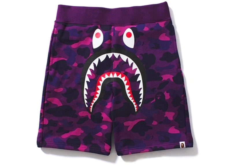 Bape Camo Shark Sweat Shorts Purple