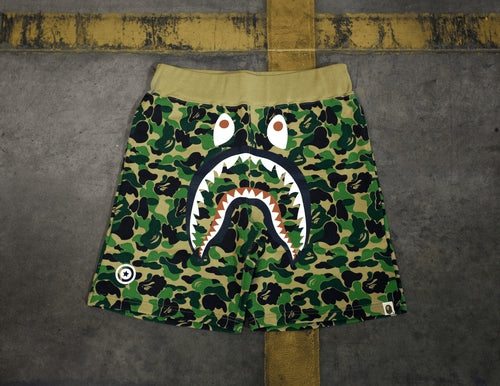 Bape Camo Shark Sweat Shorts Green