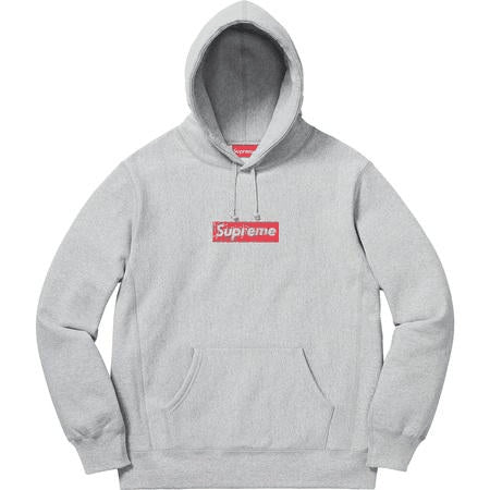 Supreme Swarovski Box logo hoodie Grey