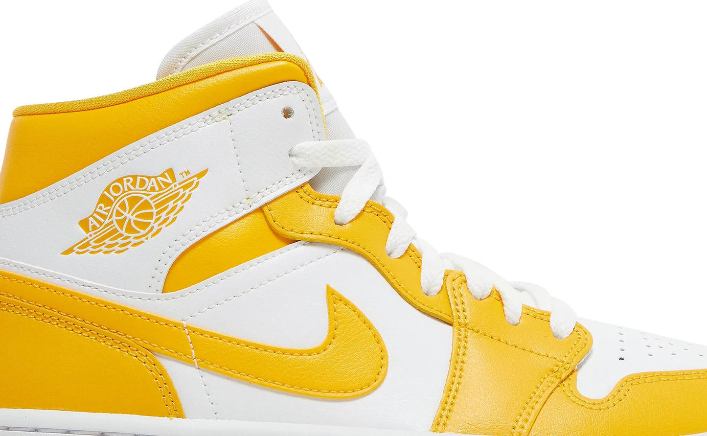 Nike Jordan 1 Mid White University Gold (W) (BQ6472-117) Women's Size 6-12