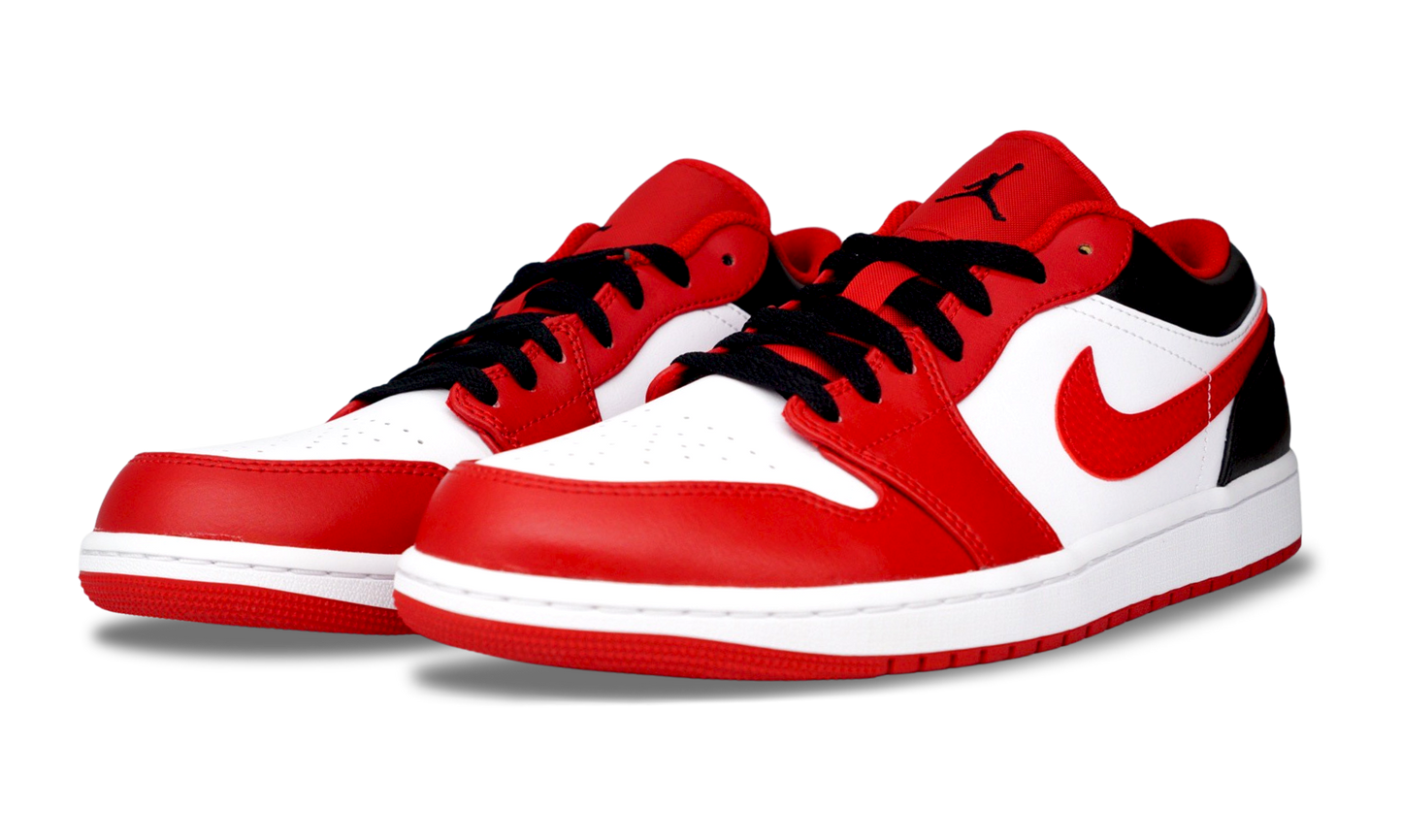 Nike Jordan 1 Low Bulls 2022 White Red Black  (553558-163) Men's Size 8-11