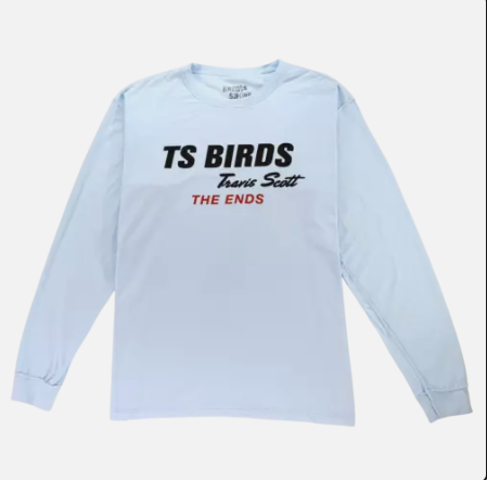 Travis Scott TS Birds The Ends Long Sleeve Tee Blue (TSCJ-LS019) Mens Size S-XXL