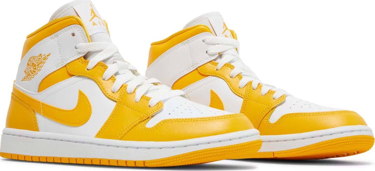 Nike Jordan 1 Mid White University Gold (W) (BQ6472-117) Women's Size 6-12