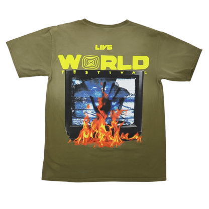 Travis Scott Flaming TV Tee Brown