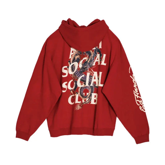 ASSC X ED HARDY RED HOODIE