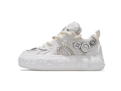 Palladium Button Sneaker tweed white