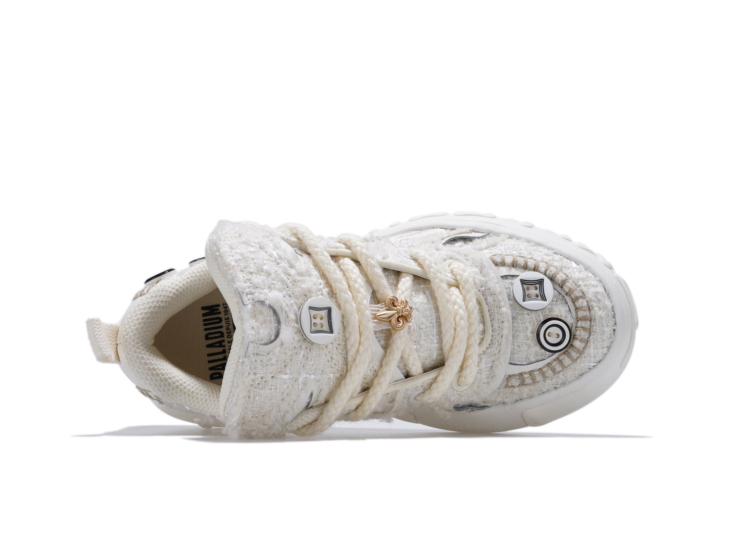 Palladium Button Sneaker tweed white