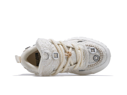 Palladium Button Sneaker tweed white