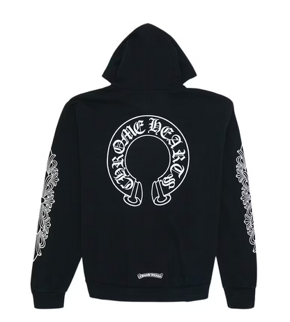 Chrome Hearts Horse Shoe Floral Hoodie Men's Black(CHHE-HD010) Men's SizesS-XL