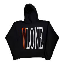 VLONE BLACK/ORANGE STAPLE HOODIE