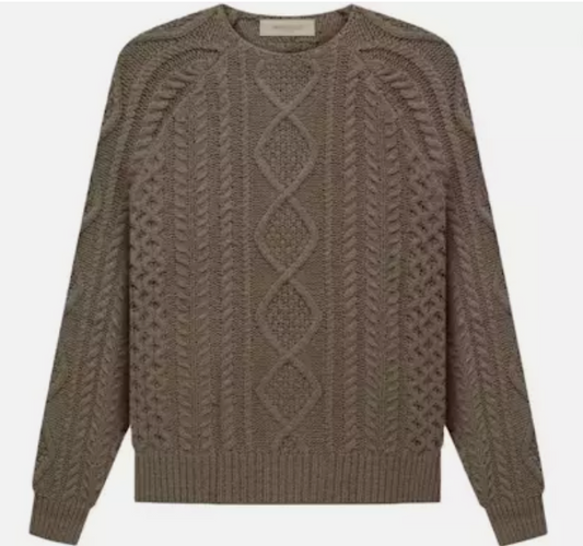 Fear Of God Essentials Cable Knit Wood (125SU224064F) Men's Size XXS-2XL