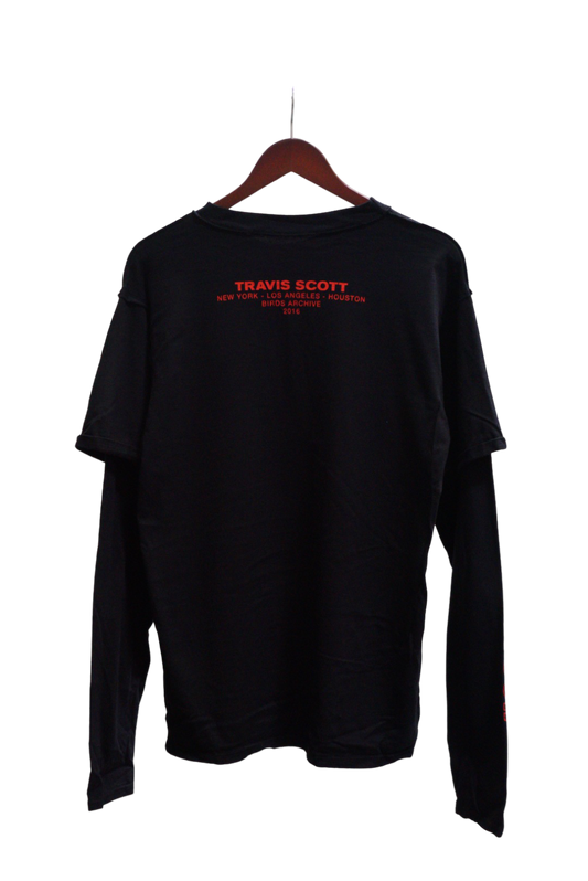 Travis Scott TS Birds The Ends Long Sleeve Tee Black (TSCJ-LS010) Mens Size S-XL