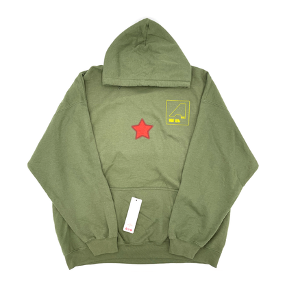 Travis Scott Astroworld Shattered Face Olive Hoodie 93665-569 Men's Size XL-XXL