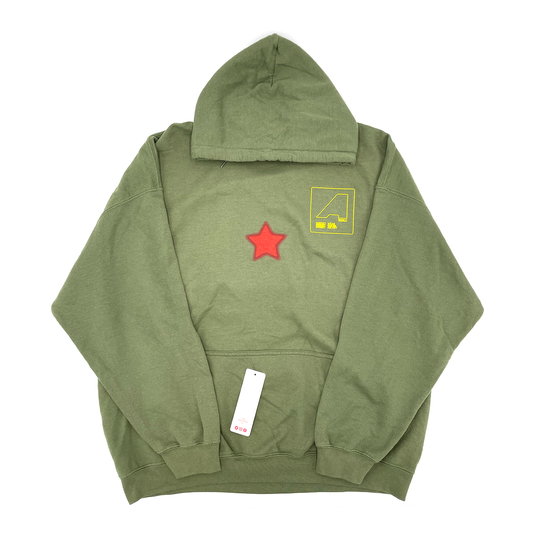 Travis Scott Astroworld Shattered Face Olive Hoodie 93665-569 Men's Size XL-XXL