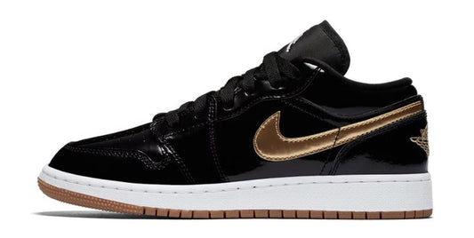 Nike Air Jordan 1 Retro Low Black Gold Patent (GS) 554723-032