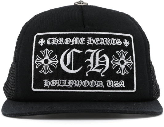 Chrome Hearts CH Hollywood Trucker Hat Black/Black