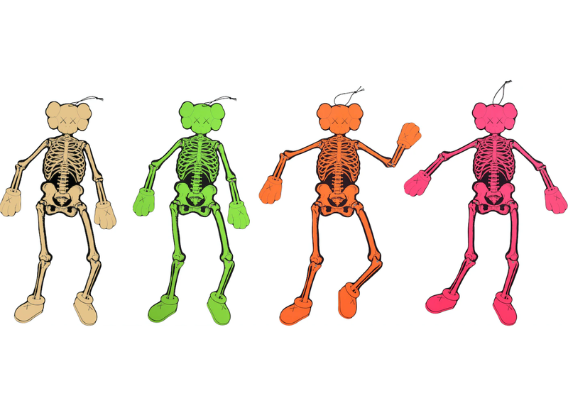 KAWS Skeleton Board Cutout Ornament Bone/Green/Orange/Pink (KAWS-SBCO) One Size