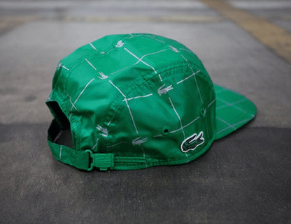 Supreme x Lacoste Reflective Grid Nylon Camp Cap Black/Green (SS18H4) One Size