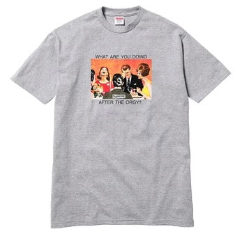 Supreme Orgy Tee Heather Gray/Red/White SS17 (SS17T19) Size M-L