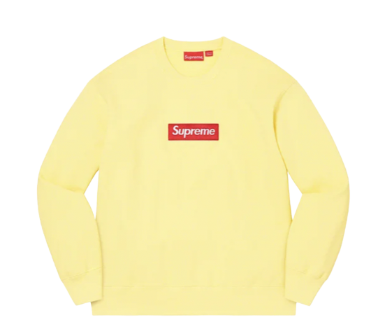 Supreme Box Logo Crewneck (FW22) Pale Yellow